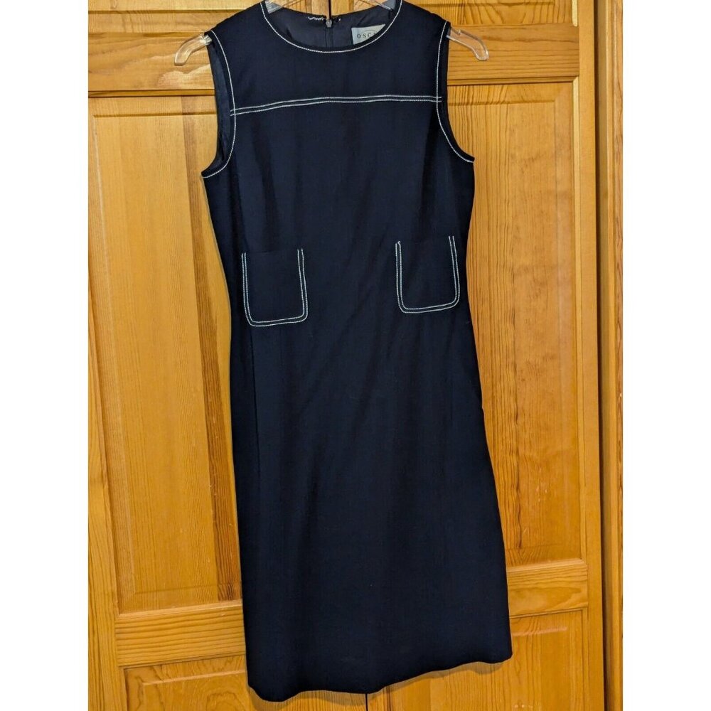 OSCAR by Oscar de la Renta Dress Size 4 Sleeveless Made in USA Navy Blue